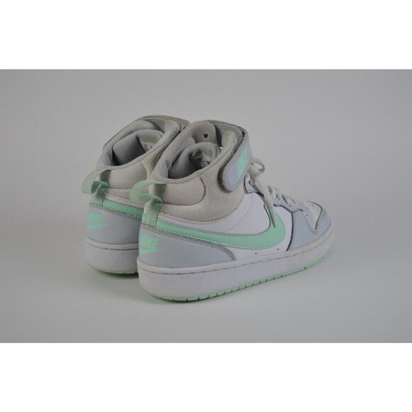 Nike Court Borough Mid 2 Sneakers Pure Platinum/Mint Youth Size 5 Pre-Owned - Picture 3 of 13